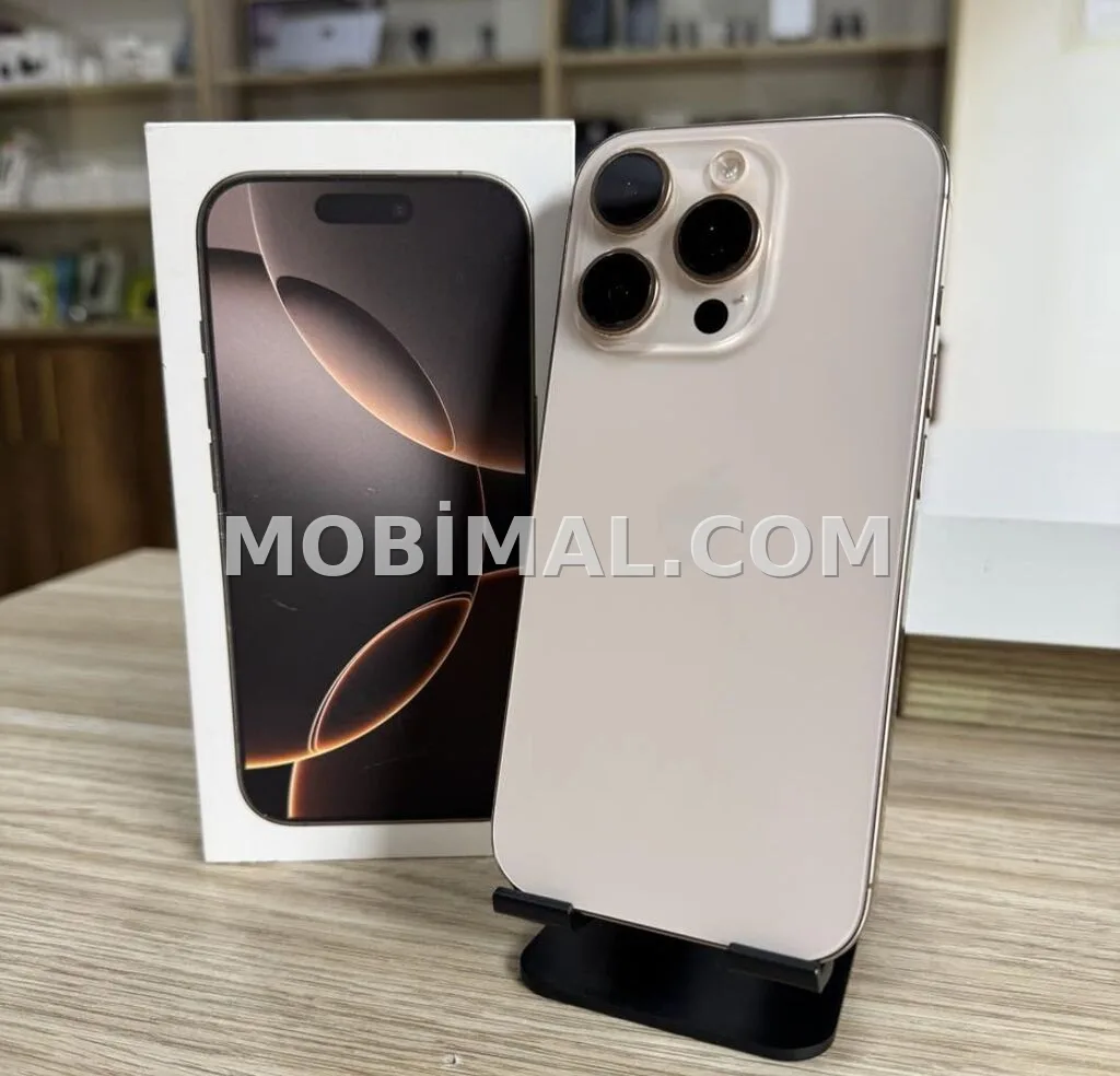 IPhone 16 Pro, 256 GB, Desert Titanium, Zəmanət, Simsiz şarj, Face ID