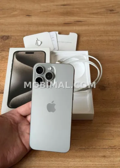 IPhone 15 Pro, 256 GB, Natural Titanium, Zəmanət, Simsiz şarj, Face ID